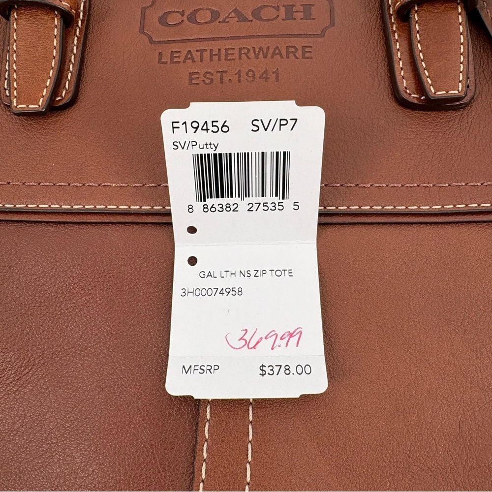 Vintage Coach Gallery Leather North South Tote Putty Brown Y2K Classic F19456 - Picture 3 of 16